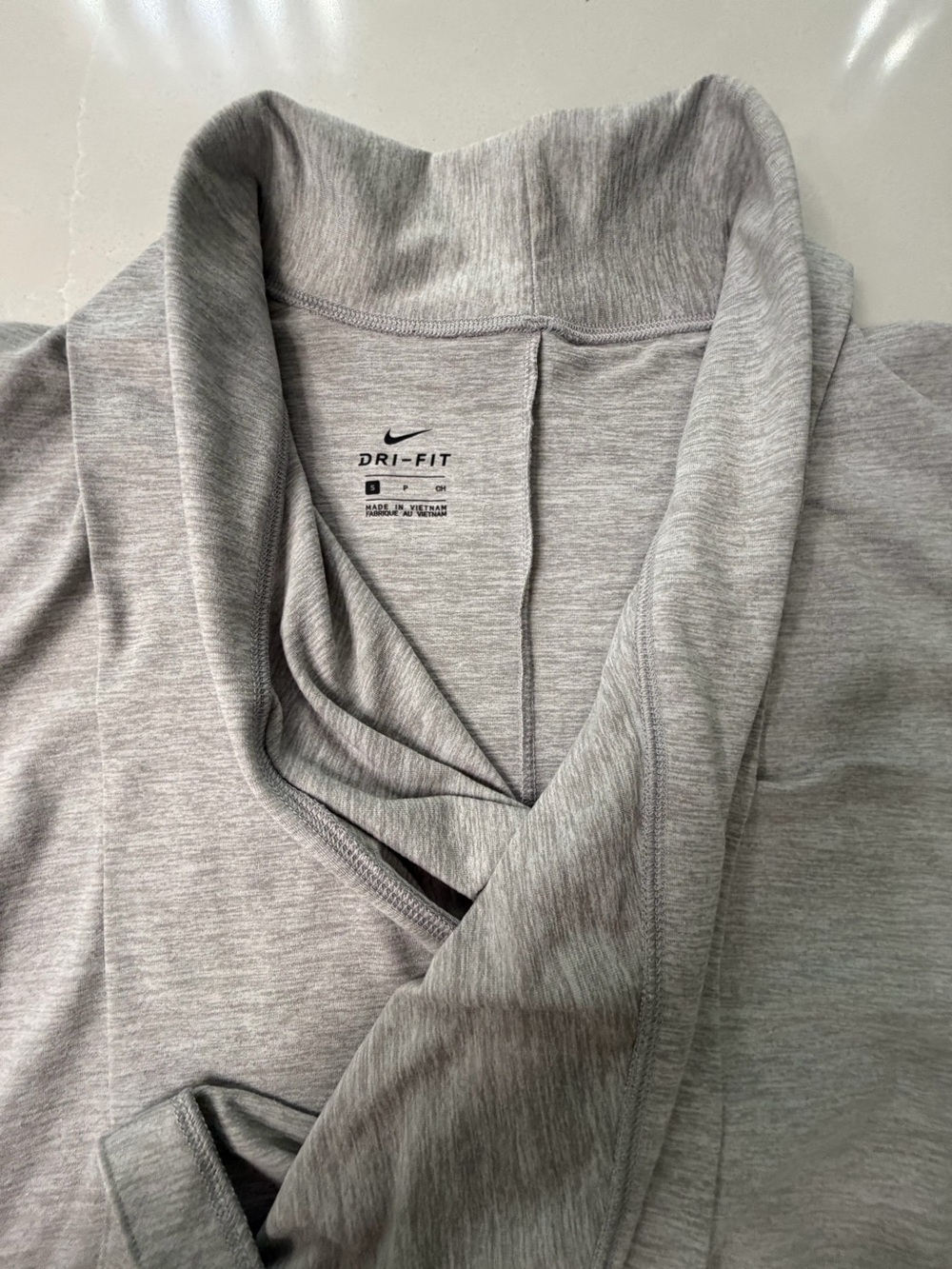 Nike Yoga Collection Open Front Draped Cardigan Top Atmosphere Grey S - Picture 5 of 12